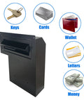 Drop Dead Secure Exterior Door Drop Box With Rear Access For Mail And Keys Anti Fishing Security Design Built Tough in matte black.