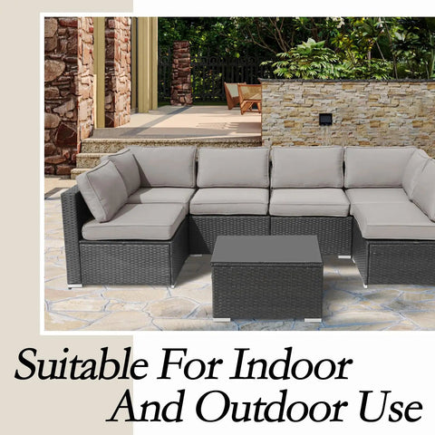 14 Piece Patio Cushion Covers Set Replacement For Outdoor Couch Cushions Splashproof Slipcovers With Zippers Cover Only Light Gray on patio