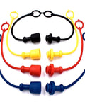 Colorful dust plug and cap set for Beefy Heavy Duty Hydraulic Quick Disconnect Coupler Kit Eight Pack With Dust Plug And Cap Set One Half Inch NPT For AGRI NV12 TF12 7241 A HNV12NPTF HNV12NPTM Includes Lifetime Warranty.