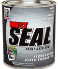 Grey RustSeal Coating For Metal And Automotive Projects 1 Quart can with label, brush roll or spray, durable finish, no crack or peel