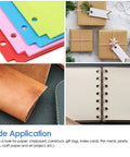 Wide application examples for Handy One Quarter Inch Hole Punch For Paper And Craft Projects 20 Sheet Capacity Slim Handheld Punch With Non Slip Base Ideal For Cardstock Chipboard And Craft Papers Blue, showing use with paper, chipboard, and gifts.