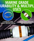 4 Inch Marine Exhaust Hose, 10 Ft Flexible PVC Duct For Bilge, Engine Compartment, Galley, Head, Or Dryer Vent with stainless clamps