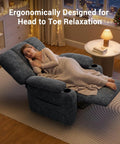 Power Recliner Chair For Adults With Infinite Adjustable Synchronized Recline, Soft Chenille Upholstery in dark grey