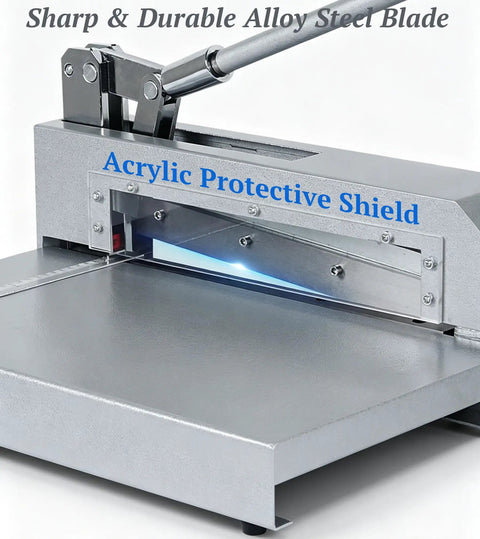 Heavy Duty Manual Guillotine Sheet Metal Cutter 12.4 Inch For Copper Aluminum PCB Boards And Thin Metals Precision Cut