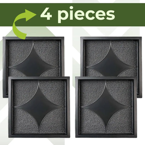 Plastic Molds Concrete Set For Patio Paving 4 Pcs Big Pathmaker Reusable Cobblestone Walkway Forms