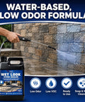 Applying Slick Wet Look Stone Sealer Hella Durable Water Based Color Enhancer For Outdoor Pavers Concrete Patio Driveway.