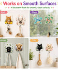 4 Pack Butterfly Adhesive Wall Hooks Featuring Real Pretty Floral Garden Motifs Super Strong Peel And Stick Acrylic Hooks on smooth surfaces.