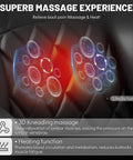 Close-up of Massage Office Chair With Foot Rest And 3D Kneading Heat showing massage nodes and heat function on black leather