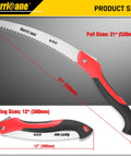 Beast 10 Inch Folding Hand Saw With SK5 Steel Blade And Triple Cut Razor Teeth For Pruning Trees Gardening Camping And Bushcraft Cuts Green And Dry Wood Easily Portable Foldable Design With Non Slip Ergonomic Handle displayed open and closed