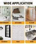 Heavy Duty Tile Adhesive And Repair Glue 10.5 Ounce For Loose Ceramic Porcelain And Stone For Instant Bond On Hollow Floors And Walls With Non Sag Formula And Easy Squeeze No Mess Application in various application settings like bathroom, kitchen, floor, outdoor, wall, and sink.