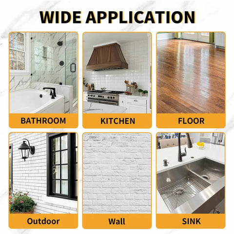 Heavy Duty Tile Adhesive And Repair Glue 10.5 Ounce For Loose Ceramic Porcelain And Stone For Instant Bond On Hollow Floors And Walls With Non Sag Formula And Easy Squeeze No Mess Application in various application settings like bathroom, kitchen, floor, outdoor, wall, and sink.