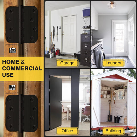 KOLET ball bearing door hinge, 4x4 inches, matte black, 3-pack