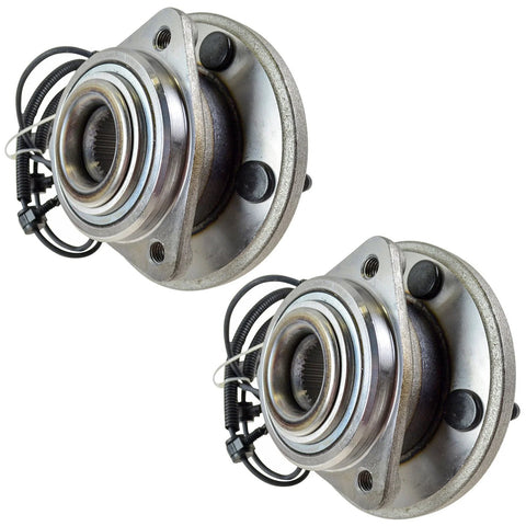 Front Left And Right Wheel Bearing And Hub Assembly Set For 2005 2010 Jeep Grand Cherokee And 2006 2010 Commander Two Piece Beefed Up Replacement Kit For Smooth Ride And Long Lasting Durability shown front view