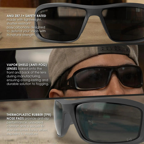 Tough As Nails Safety Glasses With Polarized Smoke Lenses With A Snug Non Slip Fit. These Impact Resistant Shades Deliver Legit Uv Shielding Plus Ansi Z87 Plus Ballistic Specs. Verified Eye Gear For Hustlers Demanding Pro Safety Armor Daily.