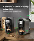 3 In 1 Universal Coffee Machine For Nespresso Original Line Pods K Cup Pods And Ground Coffee One Touch Brew in kitchen setting