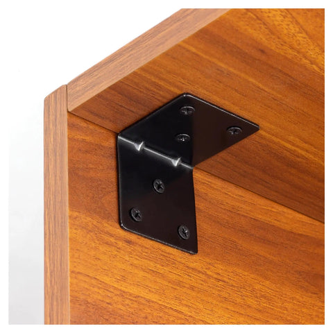 Heavy Duty L Shaped 90 Degree Metal Angle Brackets for DIY Furniture in use on wooden surface