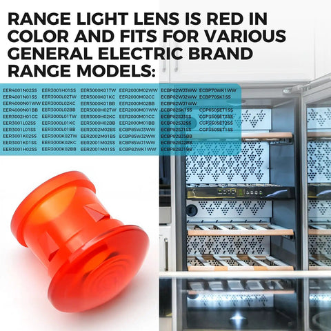 Red Range Indicator Light Lens For GE Cooktops Replacement Part WB25T10041 Fits WB25K0002 WB25K2 AP3860491 PS1020380 1166997 AH1020380 EA1020380 Easy Swap Fast Fix And More. Red plastic lens for GE cooktop range light