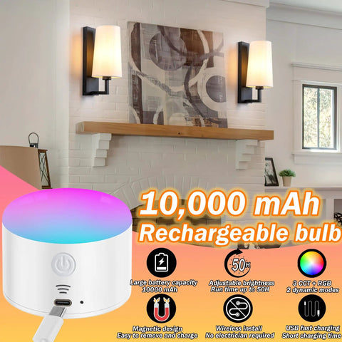 Battery Operated Wall Sconce Two Pack With White Fabric Shade, Not Hardwired, Dimmable, Remote Control, Black Finish shown in living room