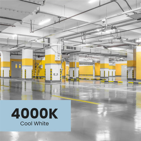 4 Foot LED Shop Light With Dual Lamps For Garages And Workshops Delivers 4500 Lumens Of Bright 4000K Cool White Bright As Day While Saving Energy At 45W And Long Lasting With Flush Mount Or Hanging Mount For Basements And Workspaces