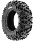 Set Of 4 Rugged ATV UTV All-Terrain Tires Front 25x8-12 And Rear 25x10-12 6 PR Tubeless A033 detailed tire tread pattern