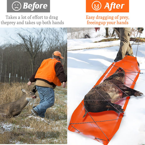 All Purpose Utility Sled For Effortless Hauling Of Ice Fishing Gear Firewood Duck Hunting Gear And Fishing Equipment Orange Built Tough For Rough Terrain Boss Level Haul