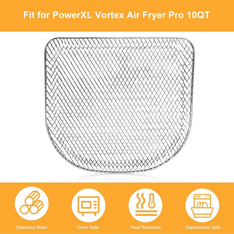 Solid Build Air Fryer Rack Set For PowerXL Vortex Pro 10qt, 3 Pack Stainless steel crisper tray for 10QT air fryer.