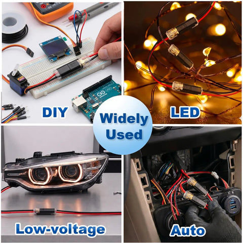 100 Piece Plug In Wire Connectors For Quick 1 Second Connections Genderless Snap Together Quick Connectors That Click In No Time No Tools Needed Easy DIY Electrical Wiring Replacement Kit Durable Safe And Reliable used in DIY LEDs and auto wiring