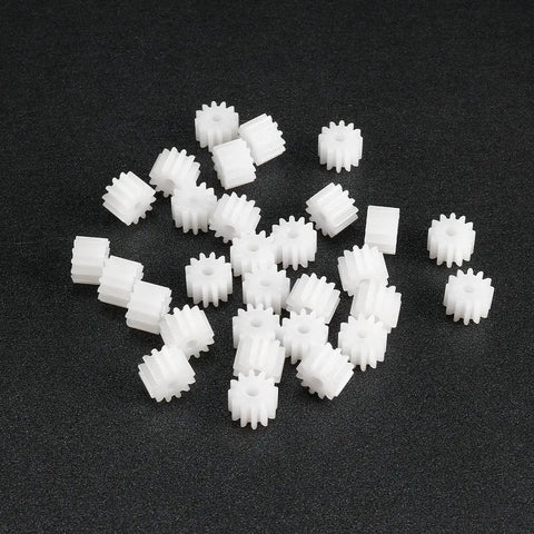 Plastic 12 Tooth Worm Gear Set Model 122A Reduction Gear Pack for RC Cars and Robots with 30 pieces of durable crown gears.