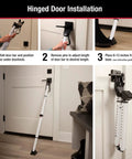 Installation of Heavy Duty Folding Door Security Bar With Adjustable Length From 25.5 To 43.5 Inches for hinged doors indoors.