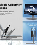 Sleek 15.6 Inch All In One Touchscreen Desktop PC With FHD Display and Win 11 Pro, showing adjustable stand options