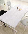Table covered with White Wood Textured Peel And Stick Wallpaper For Countertops Cabinets Desks And Furniture Silver Wood Grain Vinyl