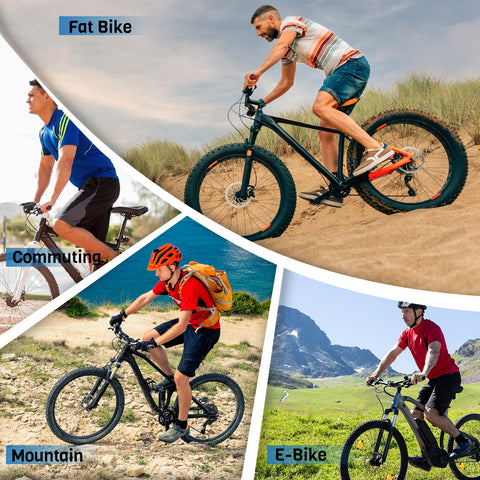 Bucklos MTB hydraulic disc brake set with aluminum levers; left 800mm hose, right 1500mm hose; for eBike and fat bikes