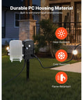 Heavy Duty Outdoor Power Stake With A Rock Solid 100 Ft Extension Cord Providing Six Rain Resistant Outlets For Christmas Lights Backyard Setup Grounded Reliable, showcasing durable PC housing.