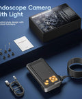 Hardcore 50Ft Endoscope Camera With Light, 1080P Borescope, 4.3 Inch IPS Screen, IP67 Waterproof, cable, and USB accessories