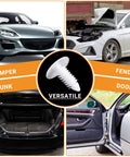 Top Notch Heavy Duty Christmas Fasteners And Vapor Barrier Clips In 1 Inch White versatile nylon clips for car bumper, fender, trunk, and door use.