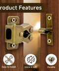 Six Pack Cabinet Door Latches With Screws, Bronze Finish Double Roller Catch Hardware For Cabinets, Closets, Cupboards