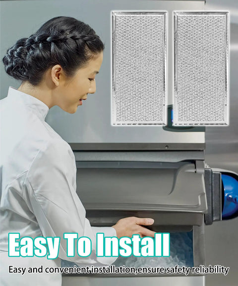 2 Pack Ice Maker Air Filter 040002435 Replacement For Manitowoc Aluminum Air Filter with stainless frame next to ice machine