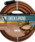 Medium Duty Garden Hose 50 Ft Five Eighth Inch Brown Cedar Tone with kink resistant reinforced armor for deck cleaning