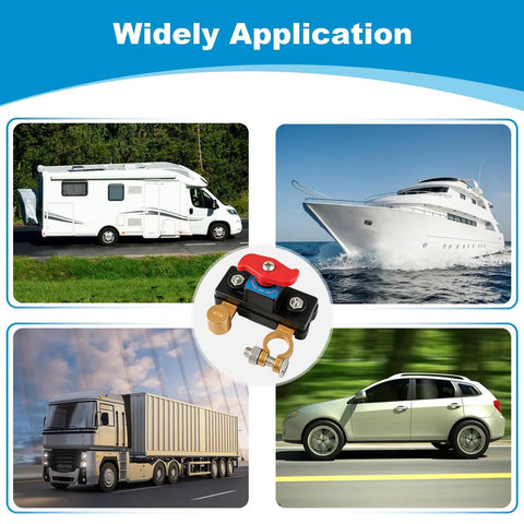 Two Pack 12V 24V Battery Disconnect Switch With Pure Copper Contacts, 360 Degree Rotary Cut Off for Car Truck RV Boat