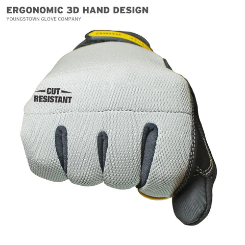 Kevlar Cut Resistant Work Gloves for Men, Gray, Large, DuPont Lined Throughout for Superior Puncture Protection, Heavy Duty Grip