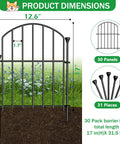 30 Pack Decorative Garden Fence Panels 17 Inch High Thirty One And A Half Foot Long Rustproof Metal No Dig Fence Animal Barrier For Dogs And Rabbits Anti Digging Edging For Flower Beds Yard Patio And Outdoor