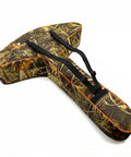 Universal Soft Crossbow Case With Backpack Straps For Hunting in camo, T shaped design, fits 37 inch crossbows, dual shoulder straps