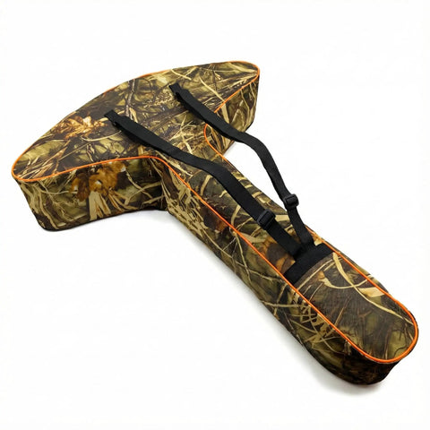 Universal Soft Crossbow Case With Backpack Straps For Hunting in camo, T shaped design, fits 37 inch crossbows, dual shoulder straps