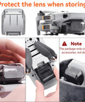 DJI Mini 2 Series Drone Accessories Kit with gimbal cover and lens shield, showing protection for Mini 2 SE and Mini 2 cameras.