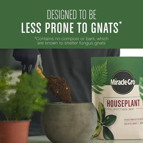 Top Shelf 4 Quart Indoor Plant Potting Mix Loaded With Fast Feeding Fertilizer Keeps Your Container Houseplants Poppin Without Any Drama While Fueling Bold New Leaves Through Spring And Summer, shown in a hand filling a pot.