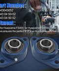 2 Pack Pillow Block Bearing Set 543045052 for Husqvarna FS400 and FS400LV with blue housing on dark background