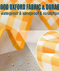 Close-up of waterproof 600D Oxford fabric picnic mat from No Fuss 3 Person Pop Up Camping Tent With 80 By 80 Inch Picnic Mat