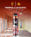 Supercharged Expanding Foam Insulation And Premium Gap Sealant Spray 30 Oz Cans 12 Pack in unfinished room for wall gap insulation.