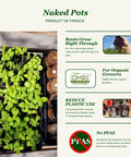 4 Inch Plantable Seed Starter Pots 30 Pack Natural Biodegradable Seedling Pots with Enhanced Aeration, OMRI certified, eco-friendly