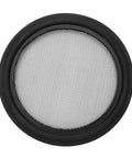 Front view: 1.5-inch sanitary tri-clamp gasket, black EPDM with stainless 60-mesh screen